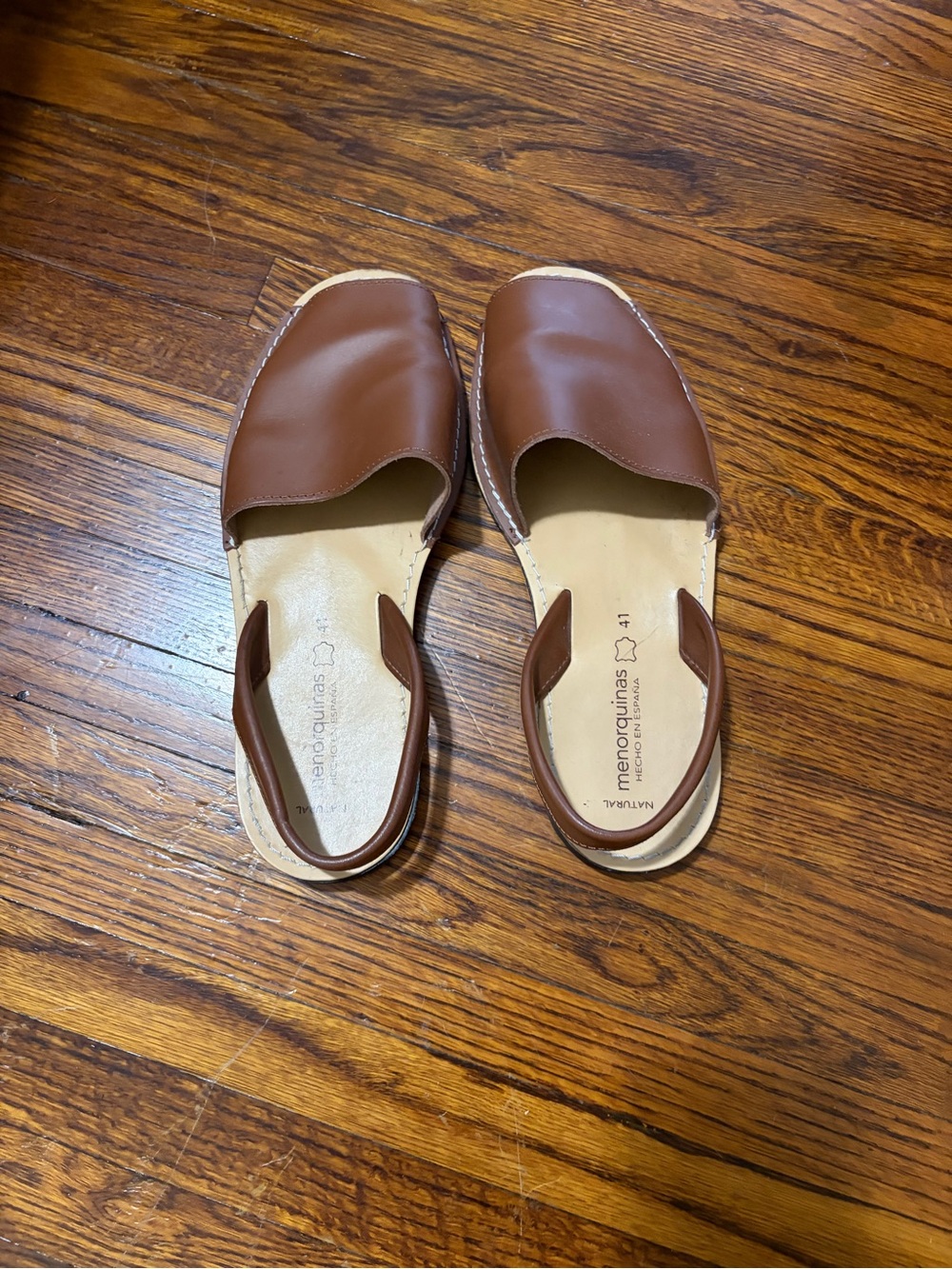Menorquinas Brown Leather Slingback Sandals